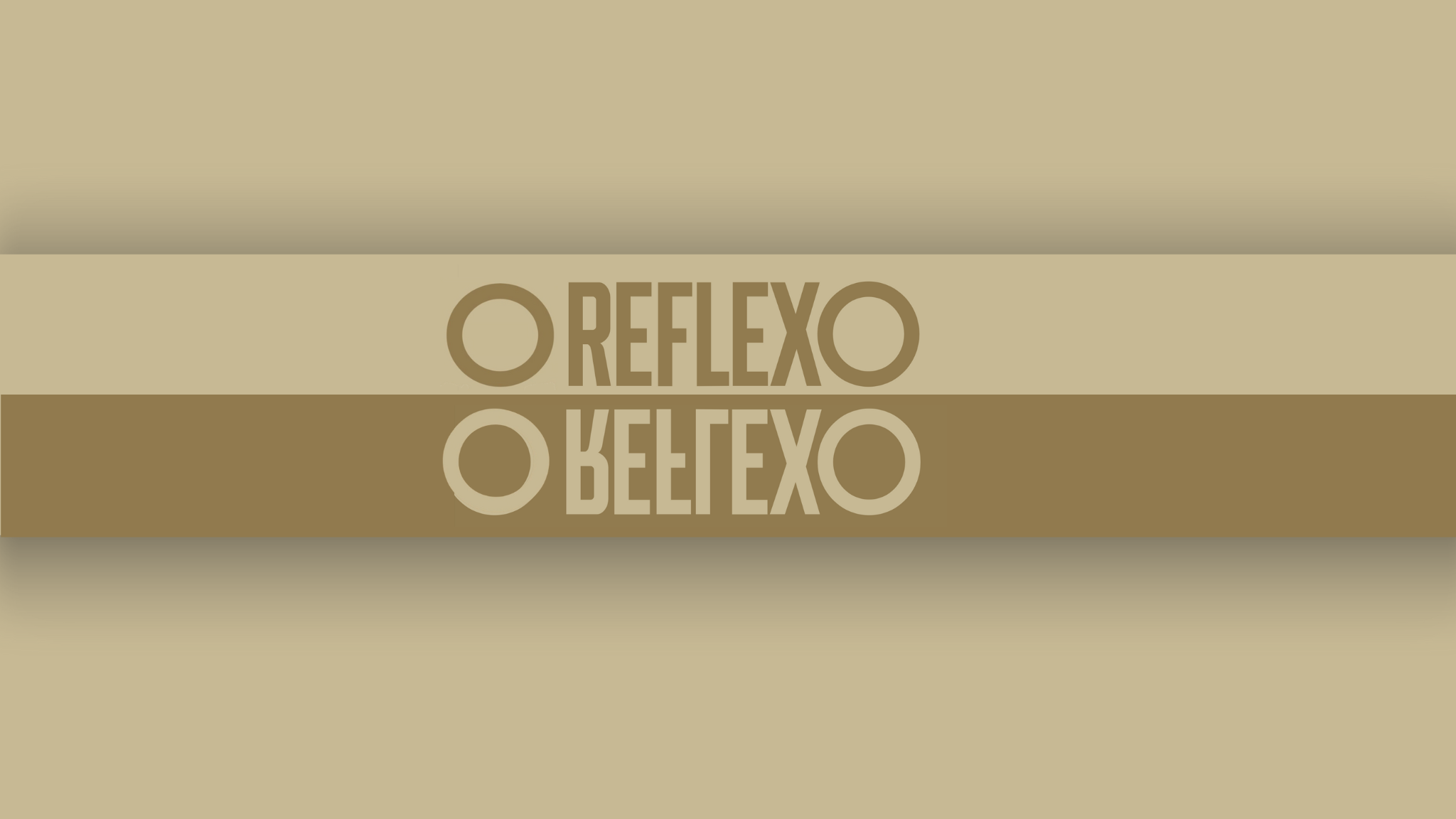 Banner tipográfico do livro O Reflexo em tons dourados.